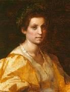 Andrea del Sarto Portrait of a woman in yellow painting